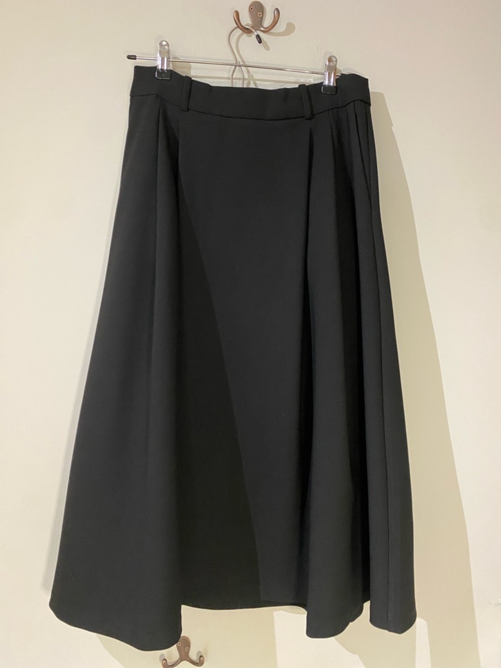 Aritzia Black Midi Flared Skirt